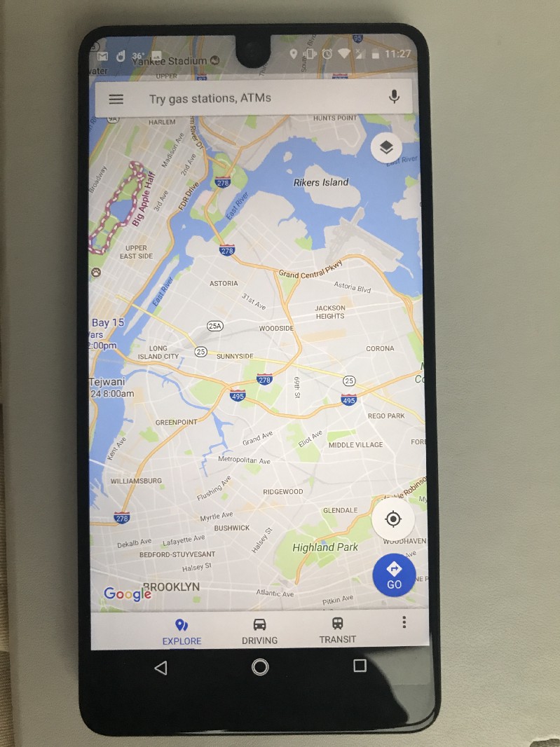 Google Maps。ゆかちゃんの横にYankee Stadium。